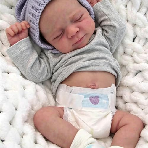 Anano Reborn babydockor silikon helkropp verklighetstrogen baby pojke sovdocka 45 cm realistisk nyfödd bebis dockor silikon nyfödd nyfödd småbarn docka tvättbar