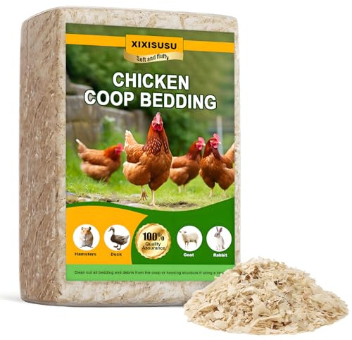 XIXISUSU Pine Shavings, Wood Shavings, Chicken Coop, Small Animal Bedding, Chicken Coop Bedding, Odor Control for Pet Guinea Pigs, Rabbits, Hamsters, Gerbils, and Chinchillas (2 LB)