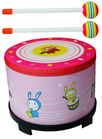 Tambour à Mains pour - Instrument de Rythme coloré pour avec bâtons en Bois, Jouet Musical éducatif pour Jeunes , Spectacles, fêtes d'anniversaire, Temps de Musique