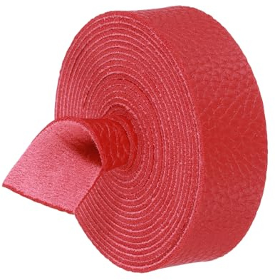 sourcing map Rouleau de sangle en cuir synthétique, 2,5 cm de large x 248,9 cm de long, bande de ceinture en cuir grainé pour projets de bricolage, colliers pour animaux domestiques, cordes de