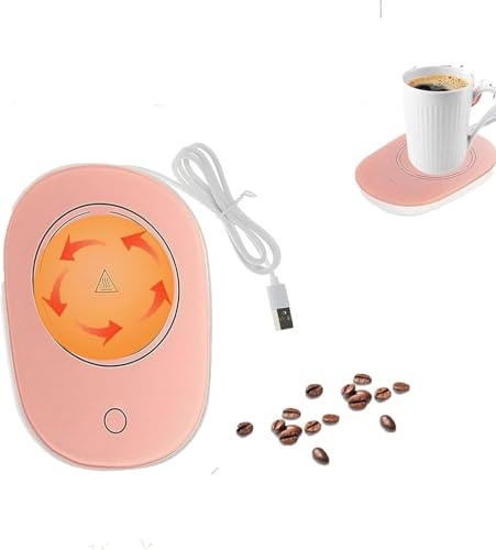 Chauffe Tasse de Café, Chauffe-Tasses USB, Chauffe-Tasse Électrique, Réchauffeur de Café, Tasse Chauffante, Utilisé pour Le Thé, Le Café, Le Lait, Idéal pour la Saison Hivernale (Rose)