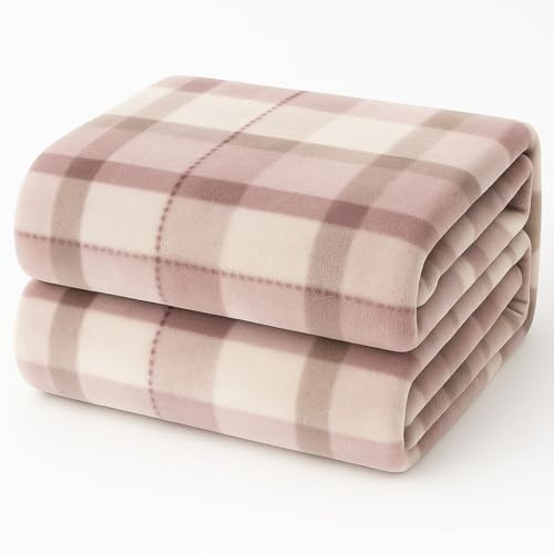 Corredocasa Plaid in Pile Extra Morbido e Soffice con Elegante Trama Scozzese Made in Italy - Leggero e Confortevole - Coperta Perfetta per Divano, Letto (Malva Quadrato, Matrimoniale 210x240)