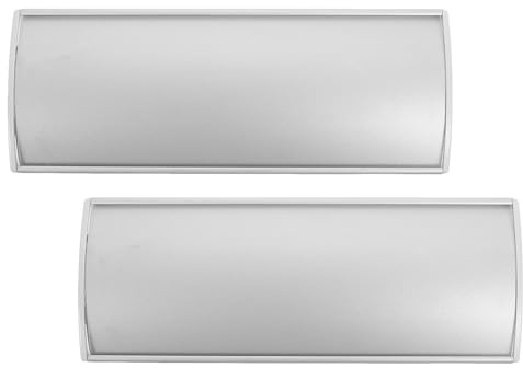 Ciieeo Lot de 2 Plaques de Porte Incurvées en Aluminium Argenté 24,5 X 11,5 Cm, Porte-plaques Nominatives Vierges à Fixation Murale pour Bureau, Salle de Réunion et Établissement