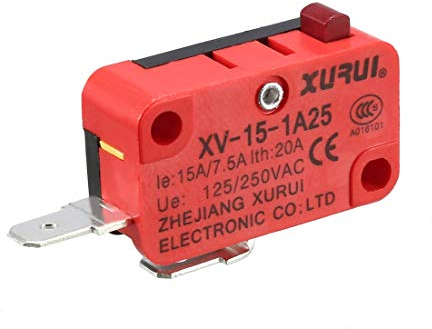 sourcing map XV-15-1A25 SPST NO 2 Pole Push Button Action Micro Switch For Microwave Oven Door