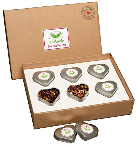 TeaLaVie 6er Früchtetee-Geschenk-Set (60g) Probierset Präsent-Box Dankeschön Geschenkidee Frauen Kollegin Muttertag 2026
