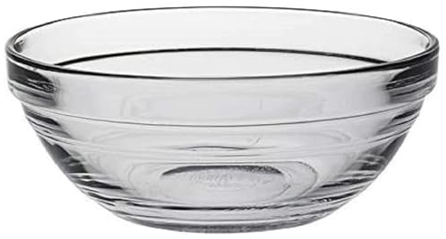Tradineur - Cuenco redondo de vidrio, modelo Lys, bol para mezclar, ensaladera apilable, apto para microondas y lavavajillas, cocina - 20 x 8 cm