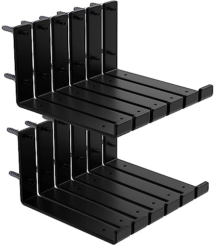 ISOKER 12 Pack - 9.25 L x 6 H x 1.5 W Shelf Bracket, 1/5” Thick Iron Metal Wall Rustic Industrial J Lip Floating Shelf Bracket
