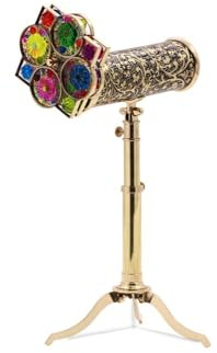 Double Floral Garden Parlor Giant Kaledioscope Inculuded Stand, Brass Kaleidoscope, Collectiable Art, Limited Edition Kaleidoscope, Perfect Present for Weddings Christams and other Occasions