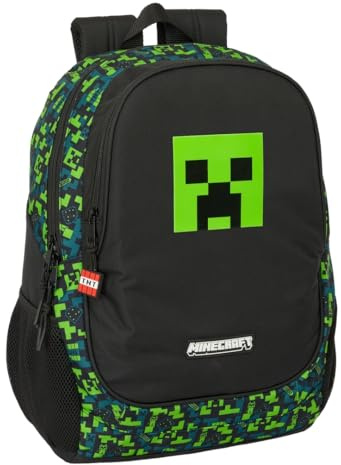 MINECRAFT TNT - Sac à dos scolaire pour enfants, idéal pour les enfants de différents âges, confortable et polyvalent, qualité et résistance, 32 x 16 x 44 cm, multicolore, M, Décontracté