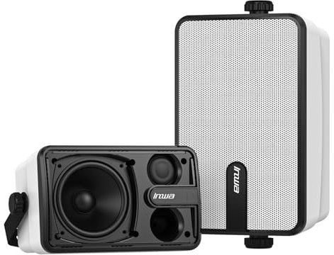 Inwa 250W Bluetooth Outdoor Lautsprecher, Wireless Soundsystem für den Innen- und Außen, IPX5 Wasserdicht (2 Stück, Modell: MZ632, Bluetooth-Name: Sync Speaker, RMS 25W)