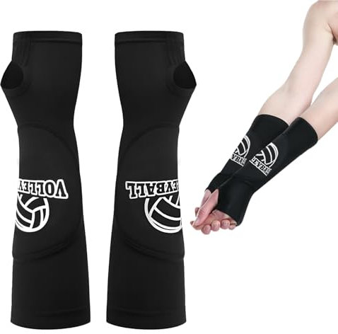 1 Paar Volleyball Armschoner,Volleyball Zubehör,Armsleeves Volleyball,Arm Sleeve,Volleyball Unterarmschutz Zubehör Für Sport Armstulpen,Mit Anti-Rutsch Schutzpolster Und Daumenloch Für Kinder Train