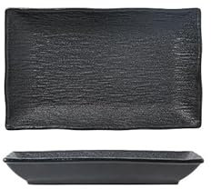 Vassoi in Ceramica per Sushi, Piatto rettangolare in ceramica piatto da sushi di lusso leggero piatto da portata for hotel commerciale piatto da portata occidentale piatto da frutta for la casa(Black
