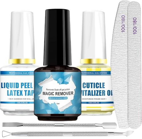 Magic Remover & Nail Care, Cuticle Revitalizer Oil, After-Nail-Removal Care Oil, Liquid Peel Off, Nail Strengthener With Vitamin E & Keratin, Repairs Cuticles & Promotes, Moisturizes Dry Skin