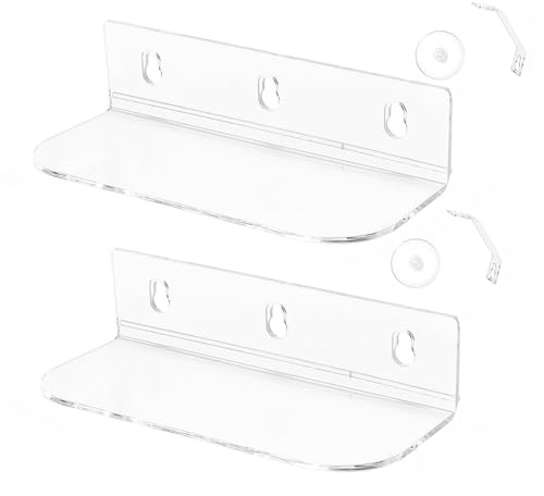 2 soportes de acrílico transparente para alféizar de ventana con ventosas, para jardines de hierbas y suculentas interiores, estante para plantas de balcón