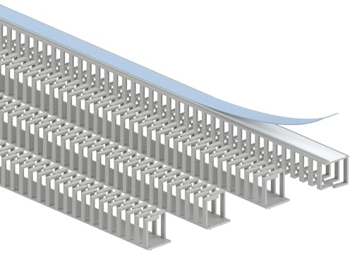 Cable Coach VK Flex Crawler Kabelkanal 30 x 30 mm – Flexibel kabelkanal självhäftande, 4 x 0,5 m, grå – kabeldragning för kontor och verkstad – Made in Germany