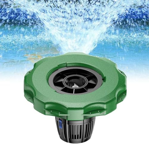 Grande pompa aeratore galleggiante per laghetto, getto a 360°, copertura di ingresso dell'acqua con cavo di alimentazione da 10 m e albero in ceramica, per laghetto dei pesci, piscina, giardino, verde
