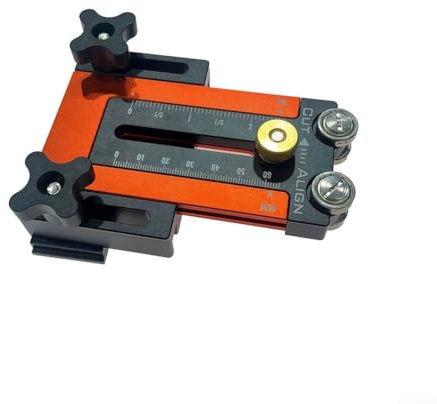 Guida di taglio regolabile per sega da tavolo con design a doppia scala per la lavorazione del legno, gamma di scorrimento da 76 mm-173 mm, compatibile con maschera in lega di alluminio (arancione)