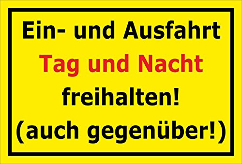 Melis-Folienwerkstatt Schild EIN- und Ausfahrt freihalten - 30x20cm - 3mm Hartschaum – 20 VAR S00245-344-C