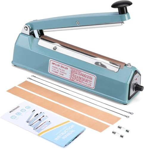 Metronic Sellador de bolsas de poliéster de 20,32 cm con kit de reparación