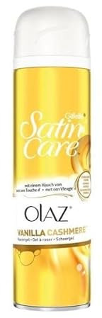 Gillette Satin Care Vanilla Cashmere Rasiergel mit einem Hauch von Olaz, 200 ml