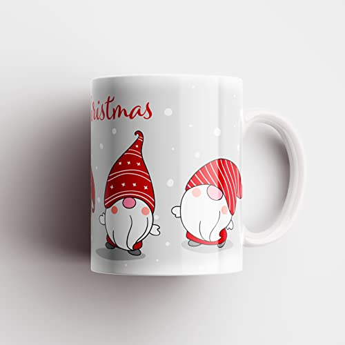 Fitwish Tazza Mug Natalizia Gnomi Merry Christmas Idea Regalo Speciale per Natale. (B)