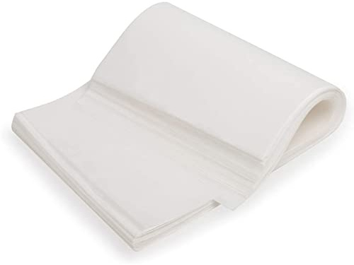 100 Sheets 25 * 35cm White Pre-Cut Baking Parchment Paper for Kitchen Cooking Pastries Catering Use Non-Stick Unbleached Dual-Sided Siliconized Recyclable Oven Safe Baking Paper