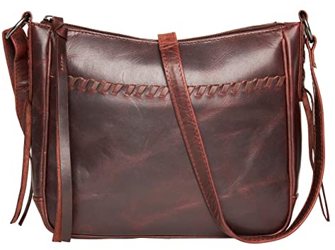 Lady Conceal Concealed Carry Women's Callie Leather Crossbody Locking Concealment Handgun Bag with Universal Holster (Mahogany)