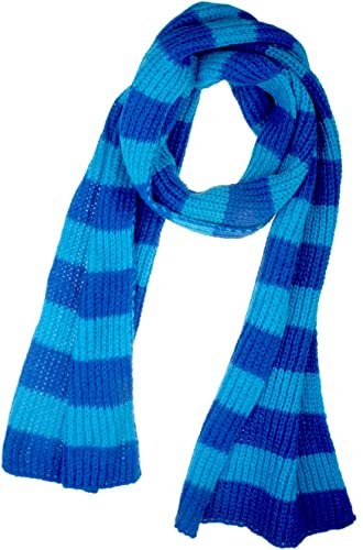 VIVIAN & VINCENT Fall Winter Ultra Soft Knit Striped Scarf for Women Men Boys Girls Blue