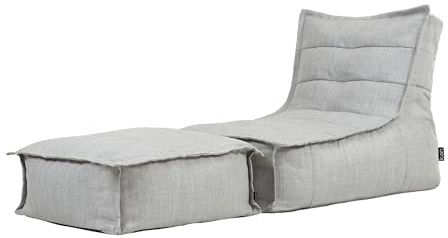 Icon Dolce Fauteuil Pouf et Tabouret, Pouf Poire avec Remplissage, Gris