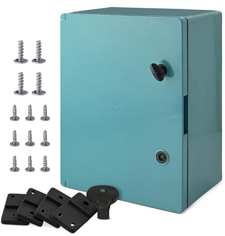 BOXEXPERT Verteilerkasten außen IP65 ABS Kunststoff 400x300x195mm Serie Fleet wasserdicht Schaltschrank Wandschrank Industriegehäuse Leergehäuse wasserblau