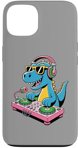Tocadiscos DJ Dino Funny Music Lover Dinosaur Vibes Carcasa para iPhone 13