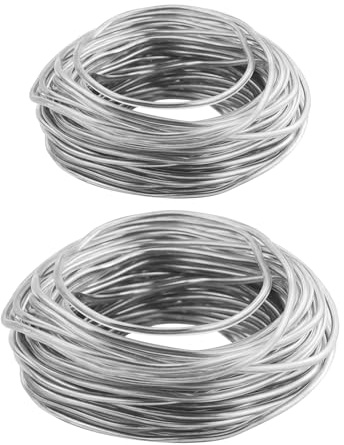 2 mm x 30 m pysseltråd, mjuk aluminiumtråd, smyckestråd modelleringstråd silvertråd för pyssel, flexibel aluminiumtråd, mjuk för smycken och hantverk