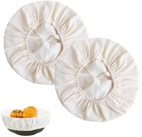 Amztour Housses de Protection pour Pain Torchons pour la Cuisson Du Levain Couvercles Bol en Tissu pour Préparation Pâte Panier de Fermentation en Rotin Couvertures de Levain