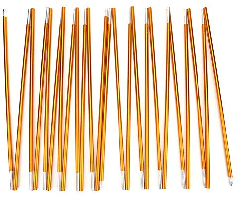 Poteaux de Tente, 2 pièces 12 Sections 8,5 mm 4,42 m Camping en Plein air Randonnée Voyage Poteaux de Tente en Alliage d'aluminium Camping Plage Sable Peg pour Grands auvents