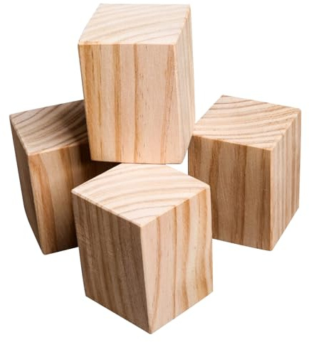 sänghöjare för tung belastning, 4 st Fyrkantiga möbler i massivt trä 3-20cm Höjd(15 x 15 x 20cm)