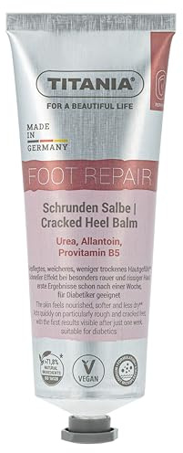 TITANIA Cirkelsalva för spruckna och torra fötter – första resultat efter 1 vecka, 25 % Urea, allantoin och provitamin B5 – regenererande och vårdande – naturkosmetik