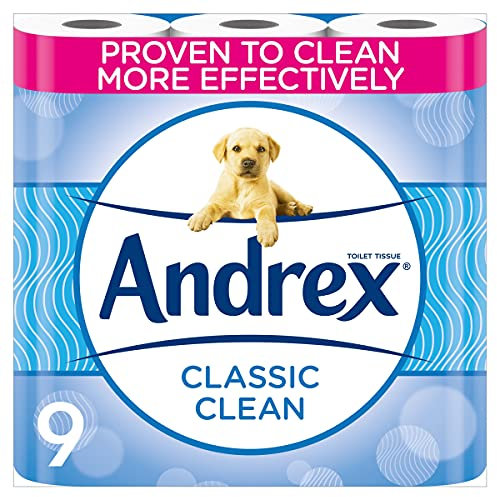 Andrex Classic Clean Toilet Tissue, Pack of 9