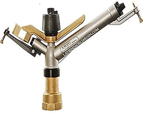 Suinga Cannone di IRRIGAZIONE 16-29 Metri, AMBO 1 1/2. Angolo di irrigazione 360º. Pressione di Lavoro da 1,5 a 5 Bar. Connessione Femmina da 1 1/2 Pollici. Realizzato in Metallo, Grigio
