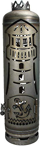 Feuerstelle Feuertonne Leuchtturm mit Anker und Krebs