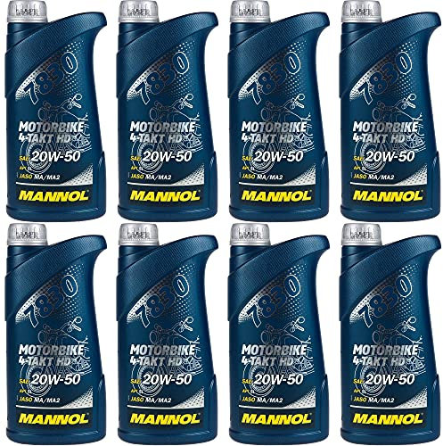 QR-Parts Set 85447248 MN7830-1 8x1 Liter Orignal MANNOL Motoröl Motorrädöl 7830 Motorbike 4-Takt HD API SL Oil