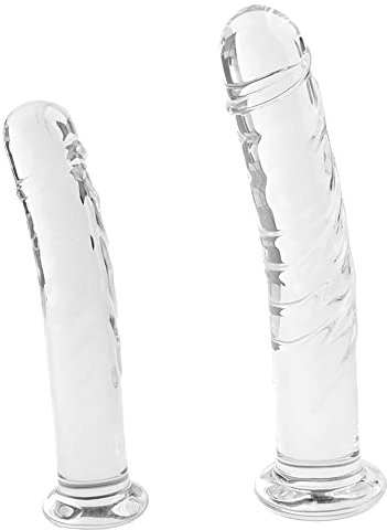 NAIXBTY Glas Dildo mit glatter Eichel und MassageWelligkeit, Analdildo G-Punkt Stimulation Prostata Massage,Penis für Männer und Frauen Masturbation Analplug Sexspielzeug (L) Kristallklar