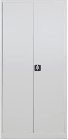 ADB Armoire à portes battantes - Gris clair - En acier - 92 x 50 x 195 cm (L x l x H)