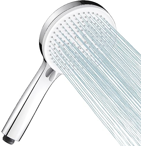 Cobbe Duschkopf Wassersparend 5 Strahlarten, Sparduschkopf für Bad und Außenbereich(Wassersparend Duschkopf ohne Schlauch), Regendusche Duschkopf Druckerhöhend, Chrom, Verstopfungsfrei
