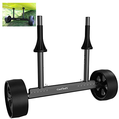 GanFindX Upgraded 2.0 T6061 Schnell abnehmbarer Sit-on-Top Kajakwagen Dolly mit flachen Rädern, weitenverstellbare Kajakräder, geeignet für verschiedene Kajaks und Kanu mit Stecklöchern