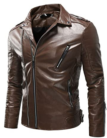 Herren Jacke Lederjacke Schwarz Übergangsoberteil Lässig Motorrad Piloten Reißverschluss Casual Klassisch PU Leder Mäntel Slim Fit Lederjacke Freizeitweste Jagdweste Männer