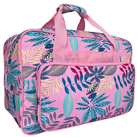 EHJRE Nähmaschinentasche mit erweiterter Kapazität, Tragetasche für Reisen, Rosa