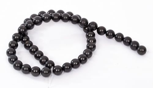 Igox Schungit-kulor kedjesträng 8 mm sten – naturliga shungitstenar kristall skydd helig meditation energi generator
