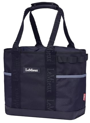 LeMieux Grooming Tote Bag - Internal Dividers - Toggle Drawstring Top - Wipe Clean - Black