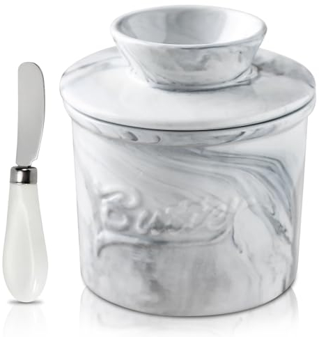 MEYAGOT Beurrier En Porcelaine, Pot À Beurre Français , Beurrier Ceramique Beurrier Français Avec Couvercle Conservateur De Beurre Pour Récipient À Beurre Frais Doux , Pour Le Petit Déjeuner