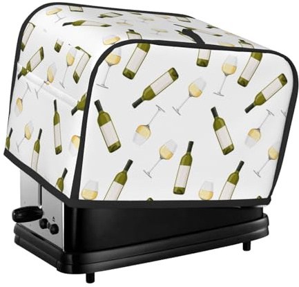 2 Slice Toaster Cover with Pockets - Champagne Bottle And Glasses Water Resistance Toaster Cover for Kitchen, 2 Slice Toaster Accessories for Women